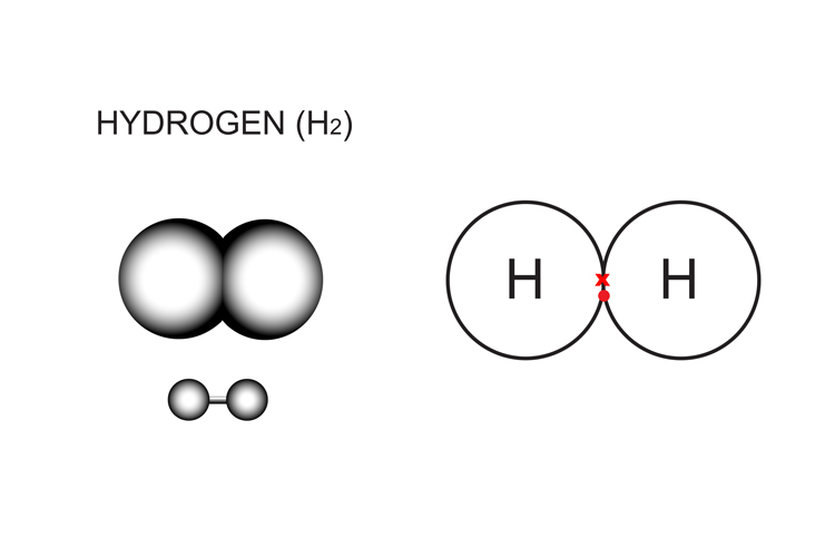 A molecule with 2 hydrogen atoms is a diatomic molecule